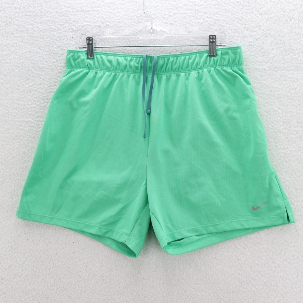 Nike Shorts Womens Large Green Attack Dri-Fit 5" Fitness Gym Athletic Sports New